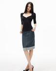 IAMXIAA Square Neck Seam Detail Top