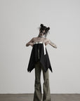 DOINDULGE Crossover Waist Flared Leg Pants