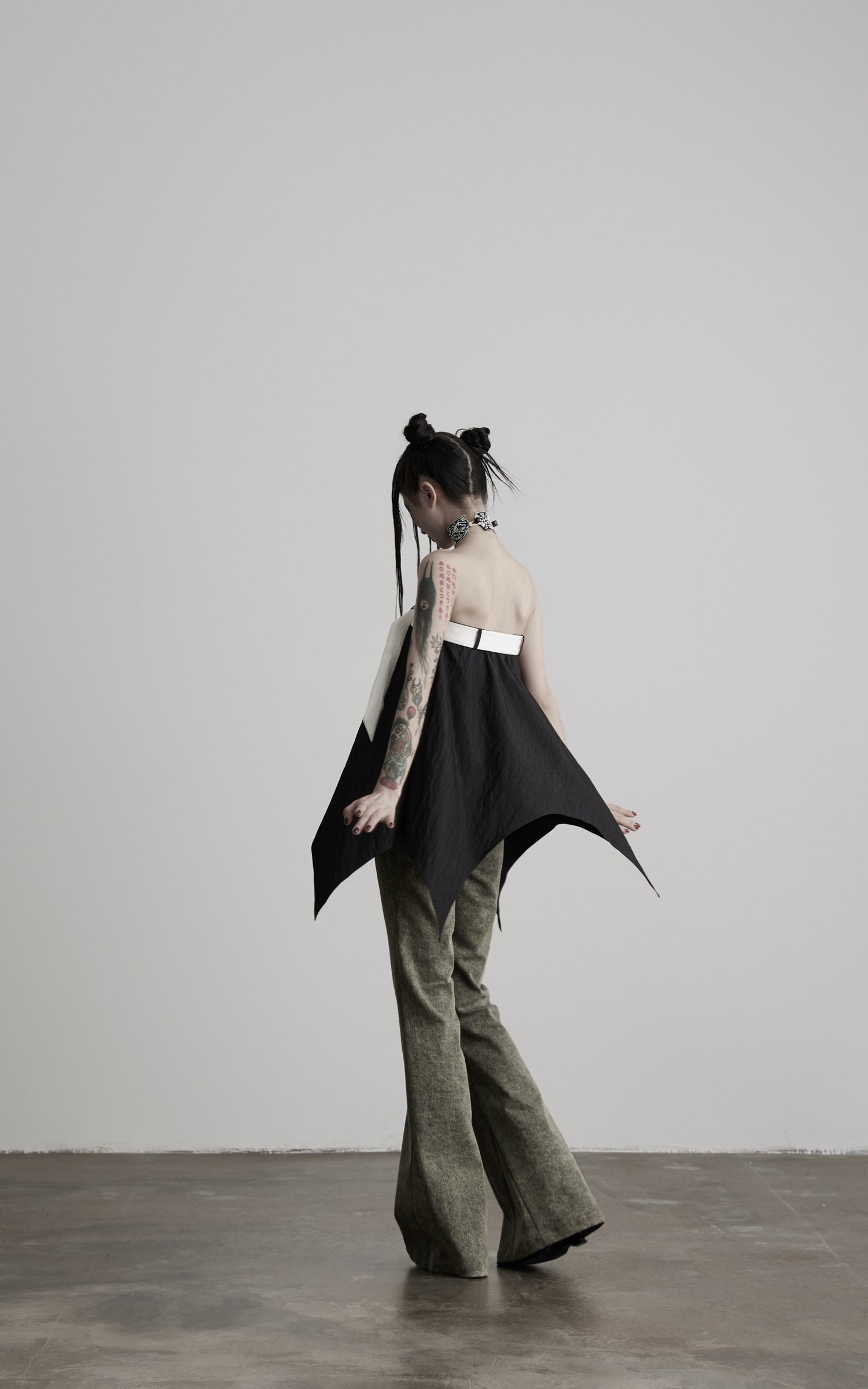 DOINDULGE Crossover Waist Flared Leg Pants
