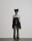 DOINDULGE Crossover Waist Flared Leg Pants