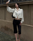 Hydrae Tailored Knee Length Wide Leg Pants