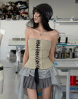 WARDEN EDGE Deconstructed Double-Waist Pleated Micro Skirt