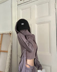WARDEN EDGE Minimal Zip Hoodie & Camisole & Wide Leg Pants Three Piece Set