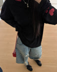 WARDEN EDGE Distressed Raw-Hem Oversized Denim Bermuda Pants