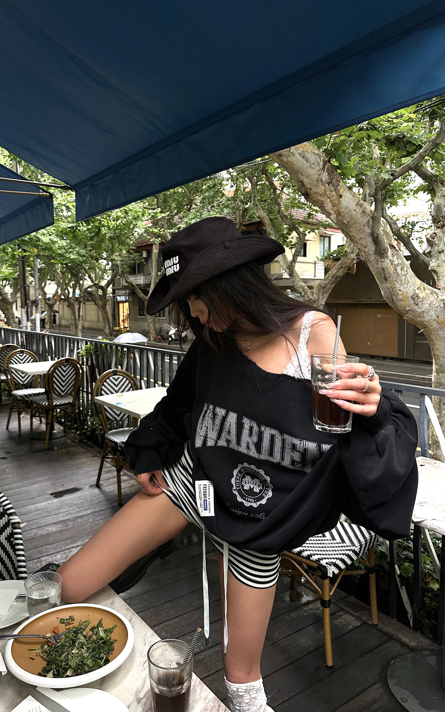WARDEN EDGE Striped Drawstring Mini Shorts