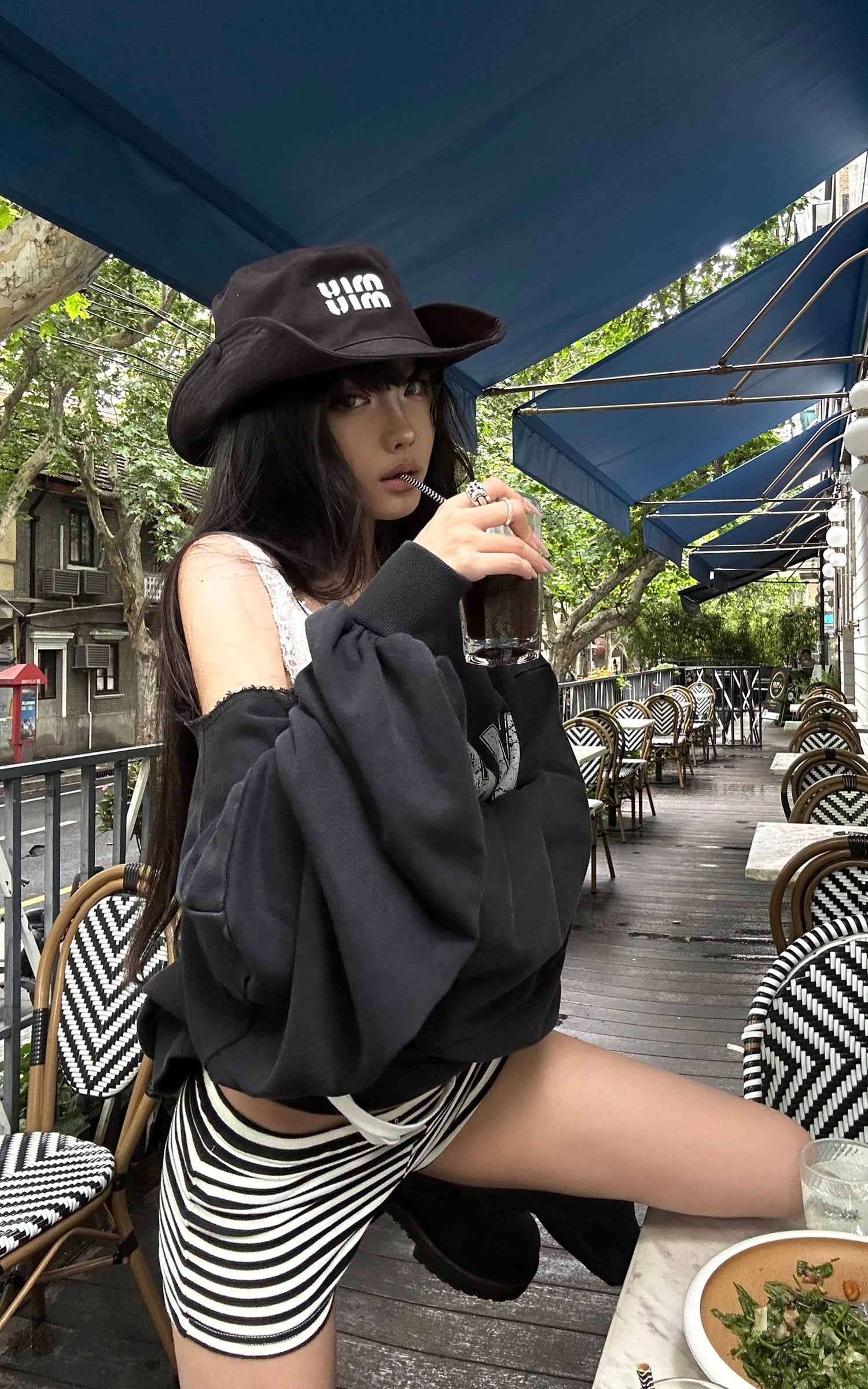 WARDEN EDGE Striped Drawstring Mini Shorts