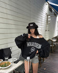 WARDEN EDGE Striped Drawstring Mini Shorts