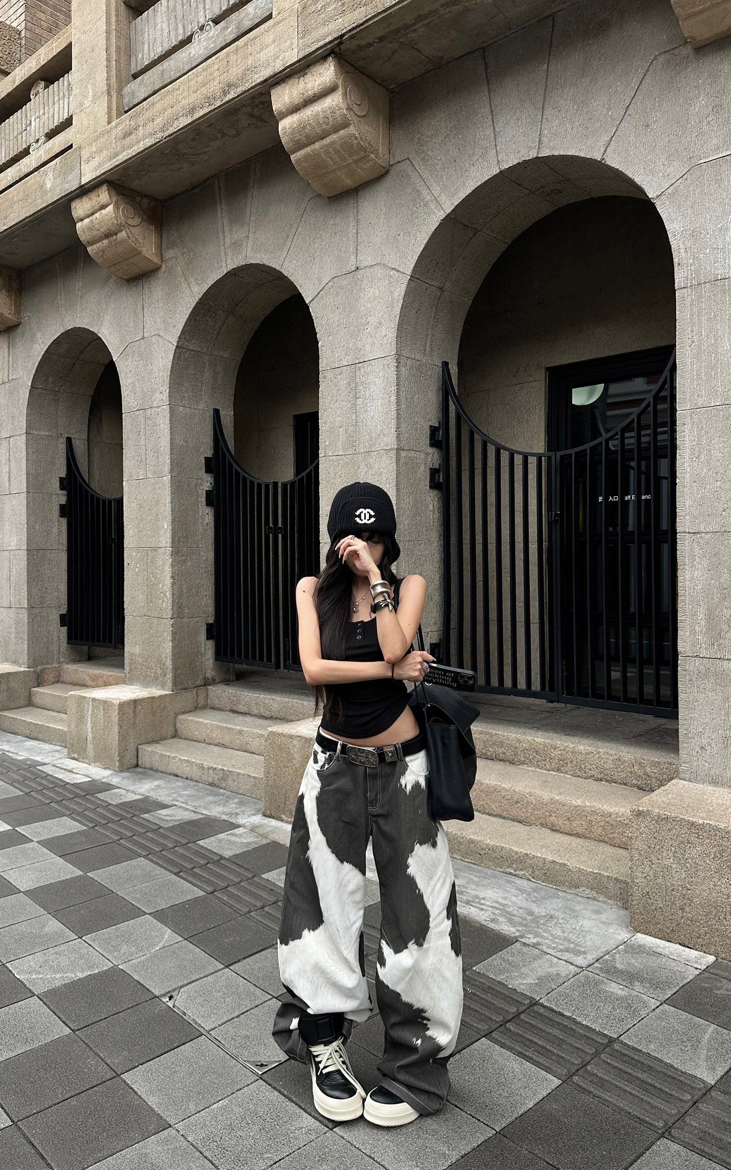 WARDEN EDGE Asymmetric Layered Tank Top With Sculptural Hemline