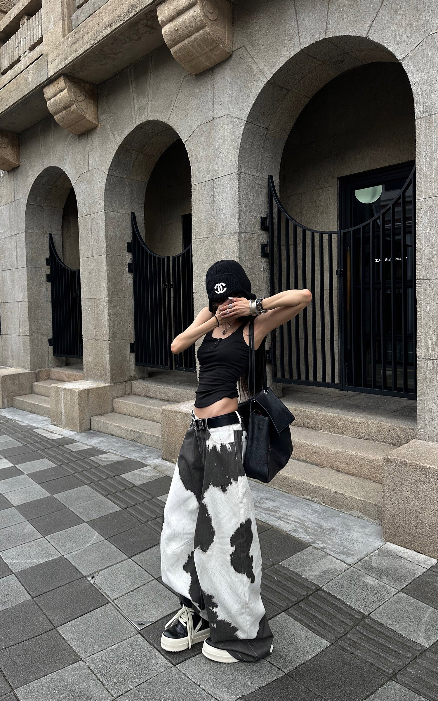 WARDEN EDGE Asymmetric Layered Tank Top With Sculptural Hemline