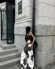 WARDEN EDGE Bleached Cowhide Wide-Leg Jeans
