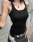 WARDEN EDGE Asymmetric Layered Tank Top With Sculptural Hemline
