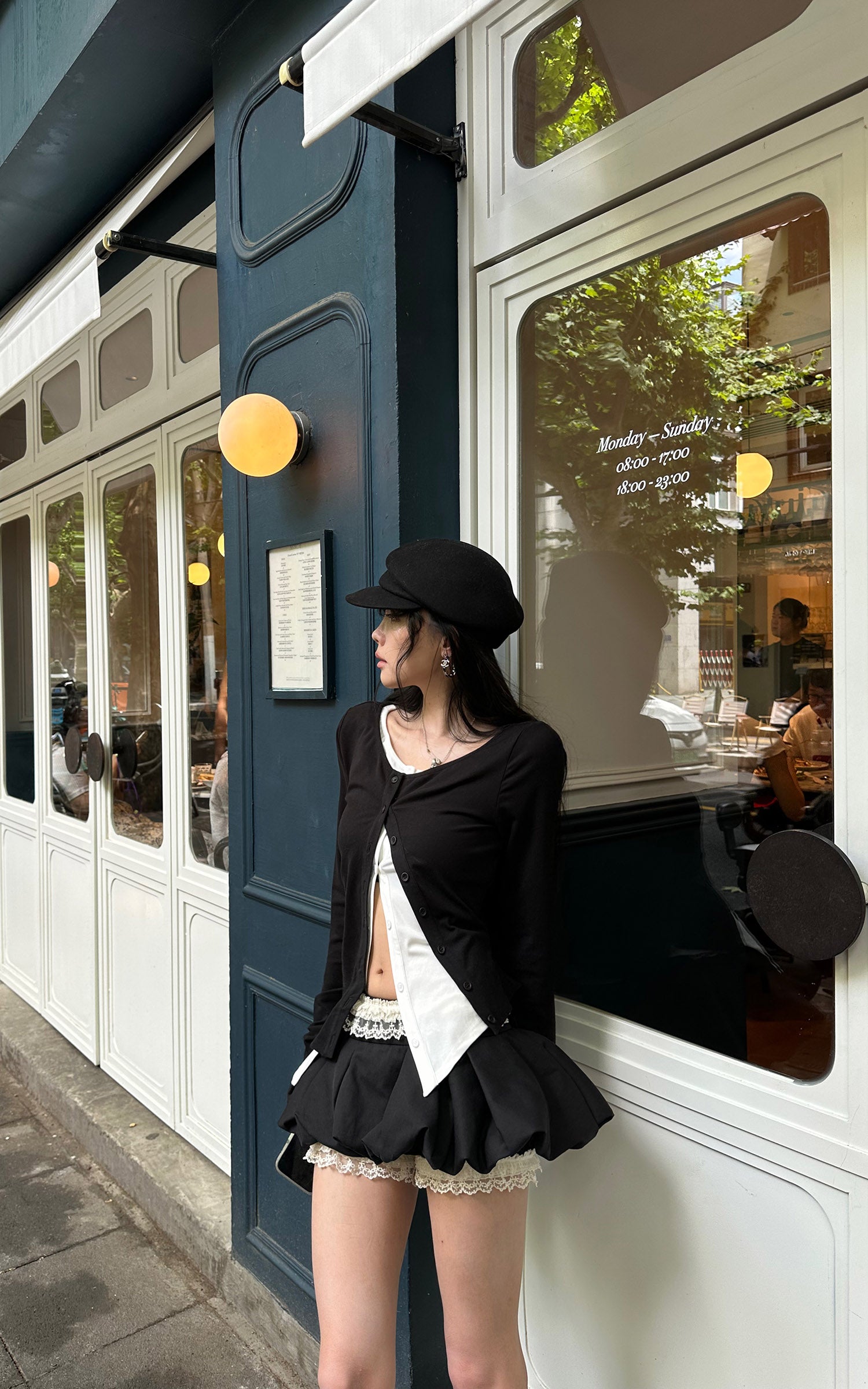 WARDEN EDGE Asymmetric Layered Button Long Sleeve Top