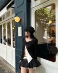 WARDEN EDGE Asymmetric Layered Button Long Sleeve Top