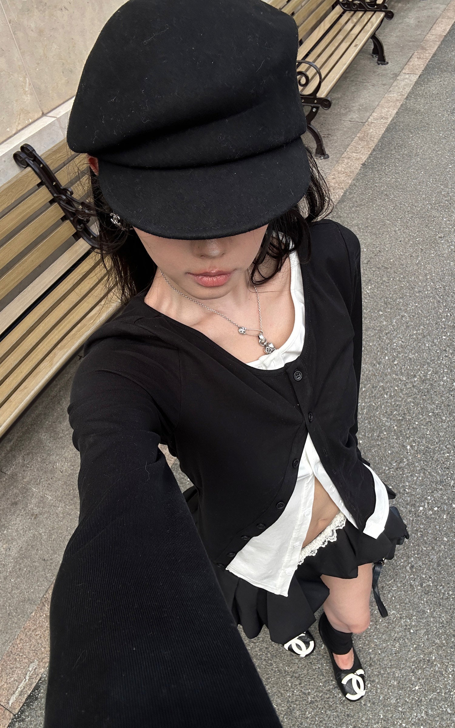WARDEN EDGE Asymmetric Layered Button Long Sleeve Top