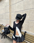 WARDEN EDGE Asymmetric Layered Button Long Sleeve Top