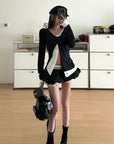 WARDEN EDGE Asymmetric Layered Button Long Sleeve Top