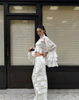 ROVENTE Low-Rise Wide Leg Cargo Pants