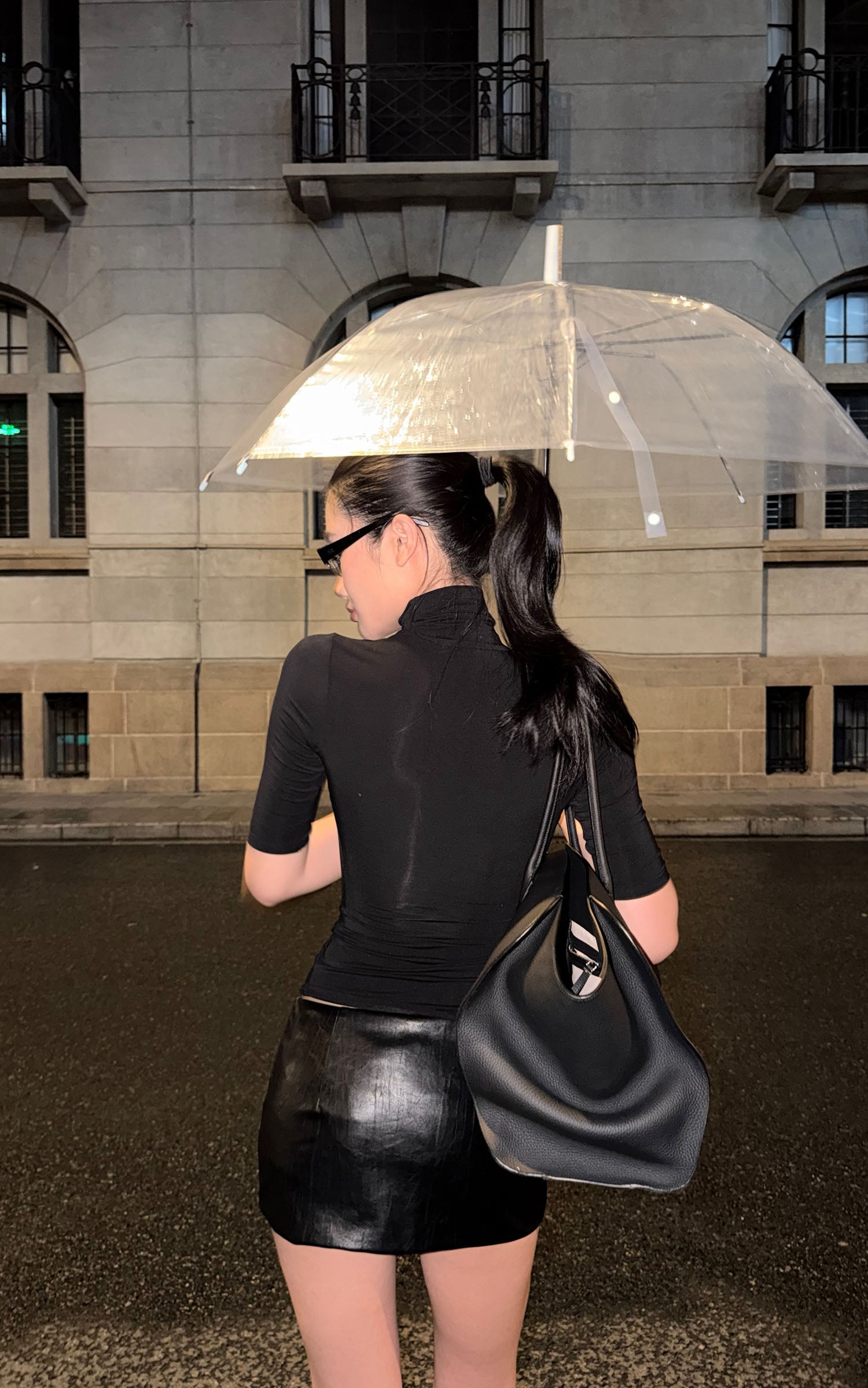 ROVENTE Sculpted Leather-Effect Mini Skirt