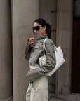 ROVENTE Cropped Stand Collar Utility Jacket