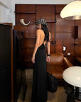 ROVENTE Open Back Hardware Maxi Dress