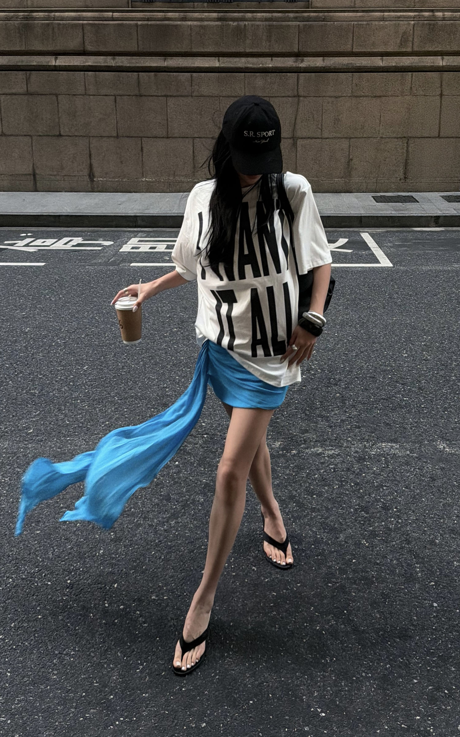 ROVENTE Statement Print Oversized T-Shirt