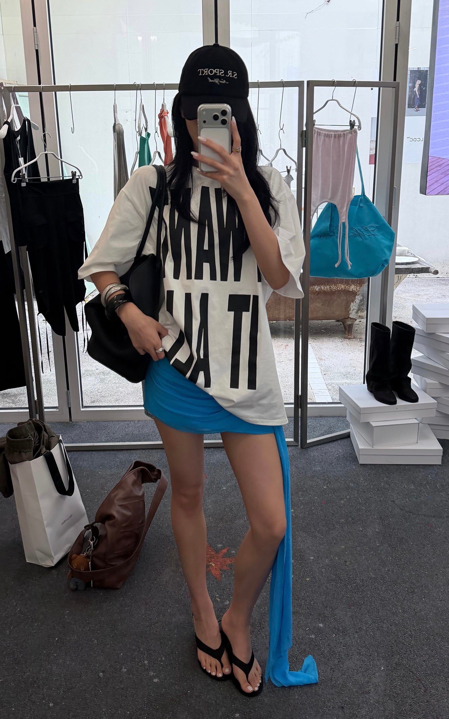 ROVENTE Ruched Scarf Mini Skirt
