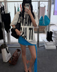 ROVENTE Ruched Scarf Mini Skirt