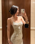 Hydrae Ivory Floral Lace Ruched Bodycon Camisole Mini Dress