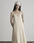 DOINDULGE V-Neck Spaghetti Strap Maxi Dress