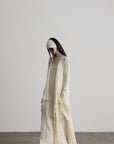 DOINDULGE Sheer Draped Wrap Longline Cardigan