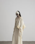 DOINDULGE Sheer Draped Wrap Longline Cardigan