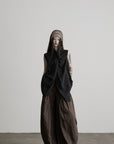 DOINDULGE Asymmetric Paneled Relaxed Wide-Leg Pants