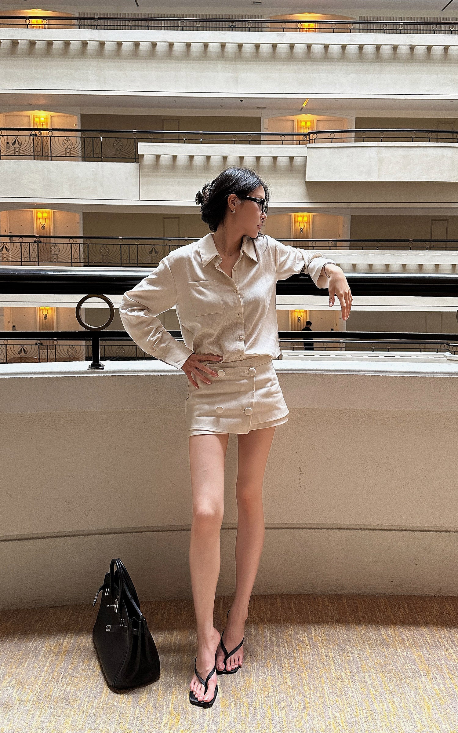 Hydrae Tailored Wrap Skort Mini Skirt