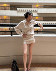 Hydrae Ivory Sheer Tailored Point-Collar Long-Sleeve Shirt