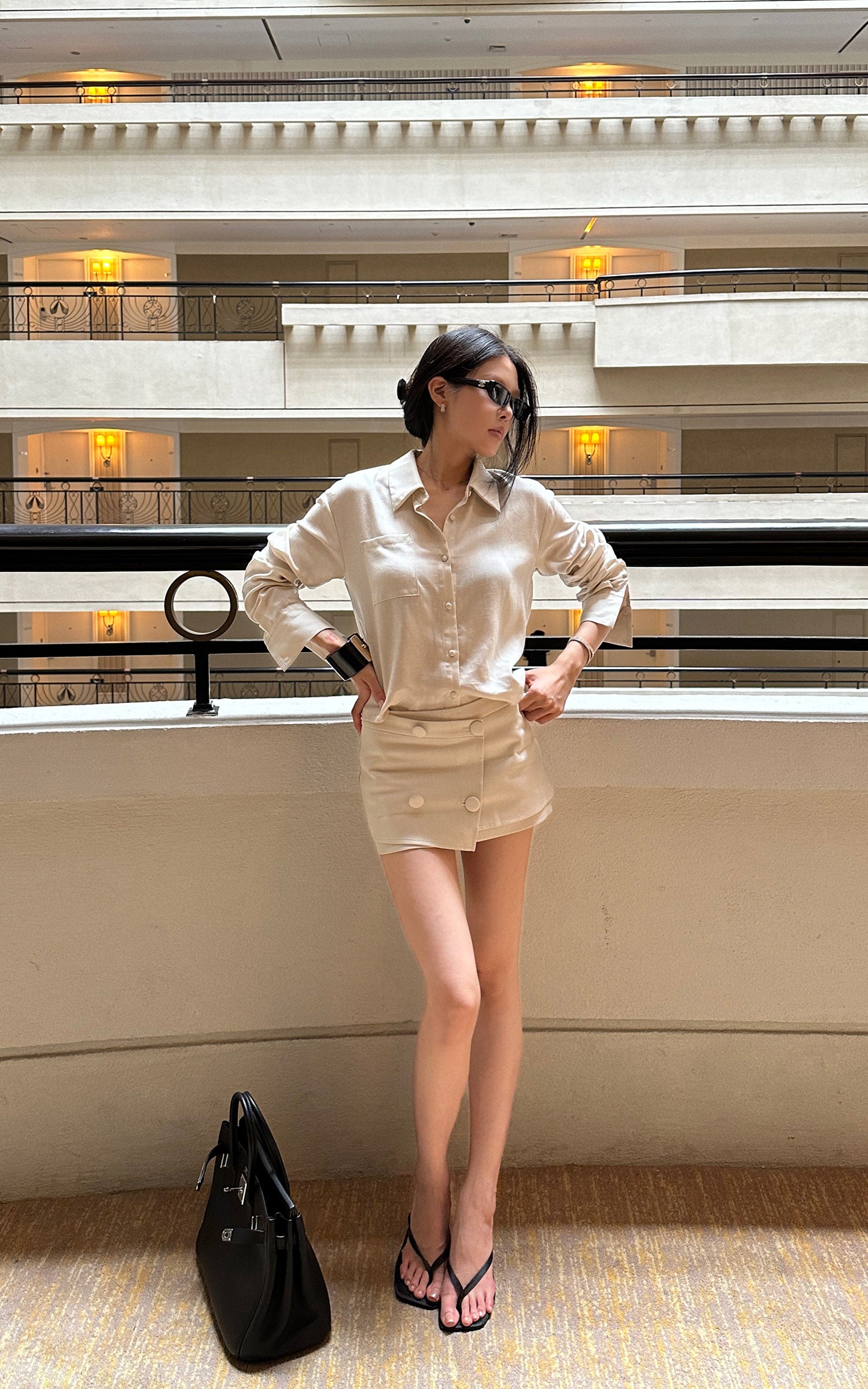 Hydrae Tailored Wrap Skort Mini Skirt