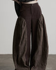 DOINDULGE Asymmetric Paneled Relaxed Wide-Leg Pants