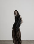 DOINDULGE Asymmetric Paneled Relaxed Wide-Leg Pants