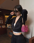 Hydrae Cropped Zip Hoodie & Lace Trim Shorts Set