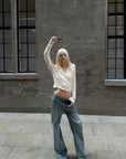 Rase le sol Distressed Low-Rise Wide-Leg Jeans