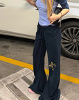 Rase le sol Draped Split-Hem Sweatpants