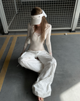 Rase le sol Sculpted Volume Drawstring Parachute Cargo Pants