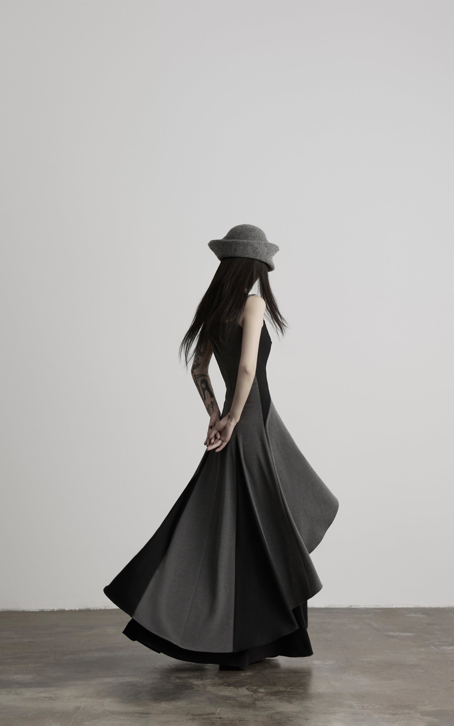 DOINDULGE Deconstructed Paneled Maxi Dress