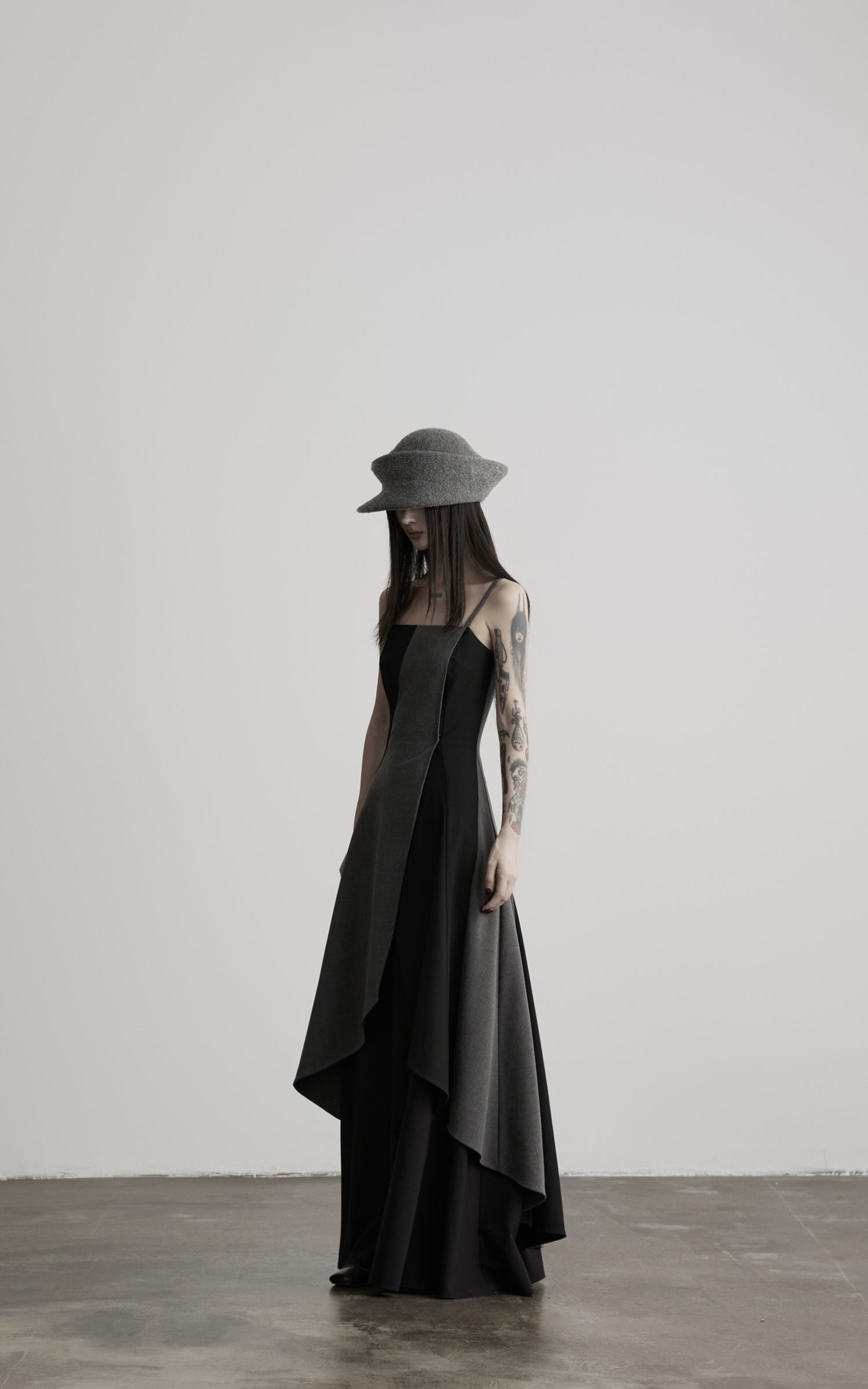 DOINDULGE Deconstructed Paneled Maxi Dress