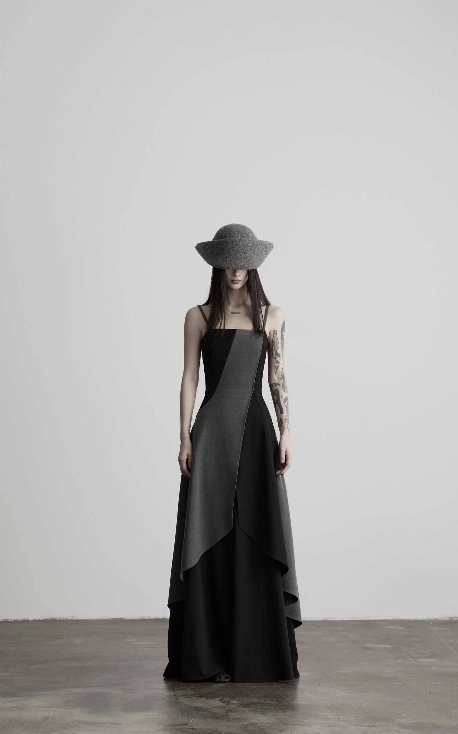 DOINDULGE Deconstructed Paneled Maxi Dress