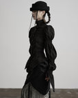DOINDULGE Victorian High-Neck Puff-Sleeve Blouse