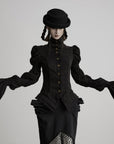DOINDULGE Victorian High-Neck Puff-Sleeve Blouse