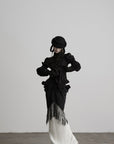 DOINDULGE Victorian High-Neck Puff-Sleeve Blouse