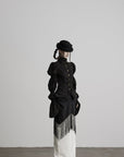 DOINDULGE Victorian High-Neck Puff-Sleeve Blouse