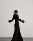 DOINDULGE Mandarin Collar Frog Button Maxi Dress