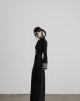 DOINDULGE Mandarin Collar Frog Button Maxi Dress